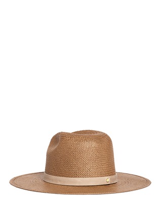 Figure View - Click To Enlarge - JANESSA LEONÉ - 'Adriana' suede band packable straw fedora hat