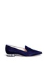 Main View - Click To Enlarge - NICHOLAS KIRKWOOD - 'Casati' faux pearl heel velvet skimmer loafers
