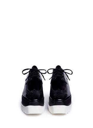 Front View - Click To Enlarge - STELLA MCCARTNEY - 'Elyse' spazzolato alter nappa wood platform brogues
