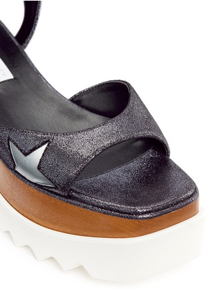 Detail View - Click To Enlarge - STELLA MCCARTNEY - 'Elyse' metallic alter nappa wood platform sandals