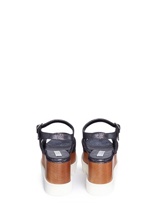 Back View - Click To Enlarge - STELLA MCCARTNEY - 'Elyse' metallic alter nappa wood platform sandals