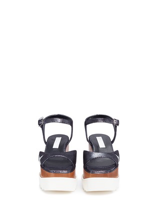Front View - Click To Enlarge - STELLA MCCARTNEY - 'Elyse' metallic alter nappa wood platform sandals