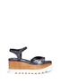 Main View - Click To Enlarge - STELLA MCCARTNEY - 'Elyse' metallic alter nappa wood platform sandals