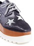 Detail View - Click To Enlarge - STELLA MCCARTNEY - 'Elyse' star metallic alter nappa wood platform Derbies