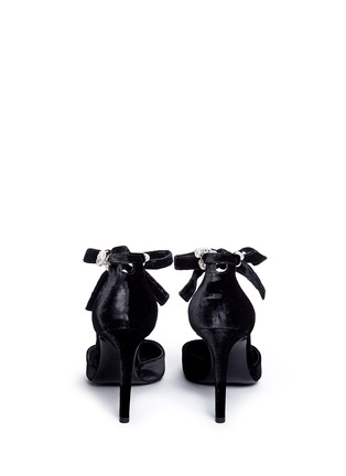 Back View - Click To Enlarge - STUART WEITZMAN - 'Suselle' faux pearl anklet velvet d'Orsay pumps