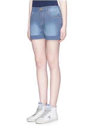 Front View - Click To Enlarge - CURRENT/ELLIOTT - 'The Rolled Boyfriend' stripe relaxed fit shorts