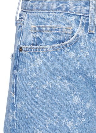 Detail View - Click To Enlarge - CURRENT/ELLIOTT - 'The Original Straight' floral print cropped jeans