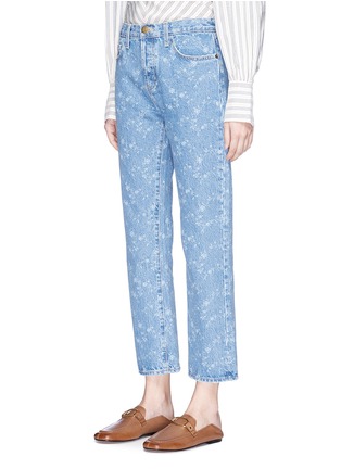 Front View - Click To Enlarge - CURRENT/ELLIOTT - 'The Original Straight' floral print cropped jeans