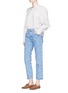 Figure View - Click To Enlarge - CURRENT/ELLIOTT - 'The Original Straight' floral print cropped jeans