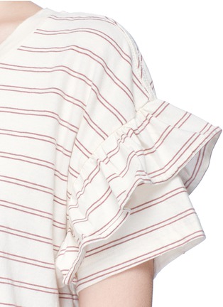 Detail View - Click To Enlarge - CURRENT/ELLIOTT - 'The Ruffle Roadie' stripe T-shirt