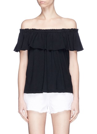 Main View - Click To Enlarge - CURRENT/ELLIOTT - 'The Ruffle' off-shoulder jersey top