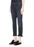 Front View - Click To Enlarge - CURRENT/ELLIOTT - 'The Cropped' pompom cuff jeans