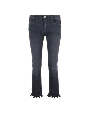 Main View - Click To Enlarge - CURRENT/ELLIOTT - 'The Cropped' pompom cuff jeans