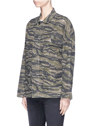 Front View - Click To Enlarge - CURRENT/ELLIOTT - 'The Fatigue' slogan embroidered camouflage print jacket
