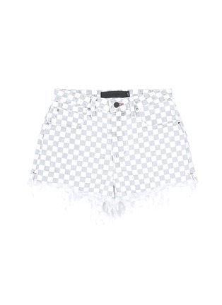Main View - Click To Enlarge - ALEXANDER WANG - 'Bite' checkerboard print denim shorts
