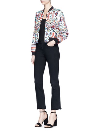 Figure View - Click To Enlarge - ALICE & OLIVIA - 'Lonnie' beaded ethnic motif silk bomber jacket