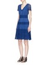 Figure View - Click To Enlarge - ALICE & OLIVIA - 'Anabel' crochet lace trim pintuck dress