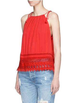 Front View - Click To Enlarge - ALICE & OLIVIA - 'Danya' lace panel shoulder tie top