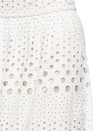 Detail View - Click To Enlarge - ALICE & OLIVIA - 'Samara' cutwork embroidery cotton culottes