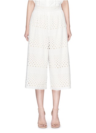 Main View - Click To Enlarge - ALICE & OLIVIA - 'Samara' cutwork embroidery cotton culottes