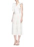 Figure View - Click To Enlarge - ALICE & OLIVIA - 'Samara' cutwork embroidery cotton culottes