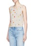 Front View - Click To Enlarge - ALICE & OLIVIA - 'Norma' pompom linen-cotton sleeveless sweater
