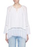 Main View - Click To Enlarge - ALICE & OLIVIA - 'Luma' neck tie bell sleeve lace trim silk top