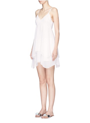 Front View - Click To Enlarge - ALICE & OLIVIA - 'Delilah' tiered silk crepe dress