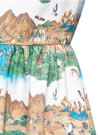 Detail View - Click To Enlarge - ALICE & OLIVIA - 'Joyce' Safari Land print cotton party dress