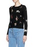 Front View - Click To Enlarge - ALICE & OLIVIA - 'Ruthy' animal embroidered patch cardigan