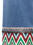 Detail View - Click To Enlarge - ALICE & OLIVIA - 'Beta' zigzag stripe embroidered cropped wide leg jeans