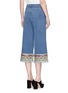 Back View - Click To Enlarge - ALICE & OLIVIA - 'Beta' zigzag stripe embroidered cropped wide leg jeans