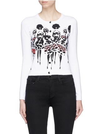 Main View - Click To Enlarge - ALICE & OLIVIA - Beaded Stacey print cardigan