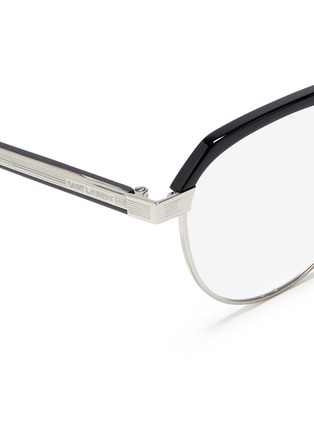 Detail View - Click To Enlarge - SAINT LAURENT - Acetate brow bar metal optical glasses
