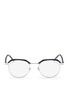 Main View - Click To Enlarge - SAINT LAURENT - Acetate brow bar metal optical glasses