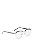 Figure View - Click To Enlarge - SAINT LAURENT - Acetate brow bar metal optical glasses