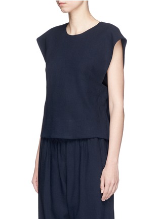 Front View - Click To Enlarge - BASSIKE - Cropped piqué sleeveless top