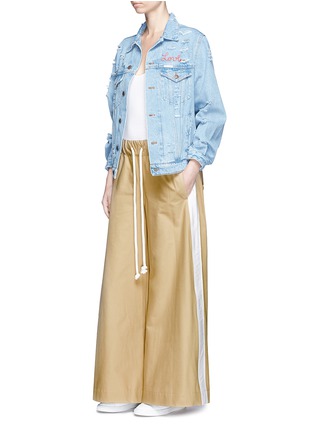 Figure View - Click To Enlarge - BASSIKE - Contrast outseam cotton twill culottes