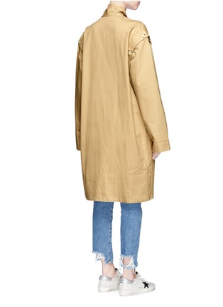 Back View - Click To Enlarge - BASSIKE - Detachable sleeve oversized cotton drill trench coat