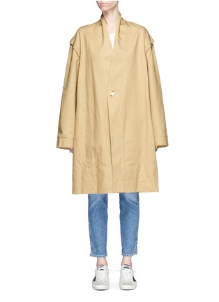Main View - Click To Enlarge - BASSIKE - Detachable sleeve oversized cotton drill trench coat