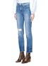 Front View - Click To Enlarge - FRAME - 'Le High Straight' fade cuff jeans