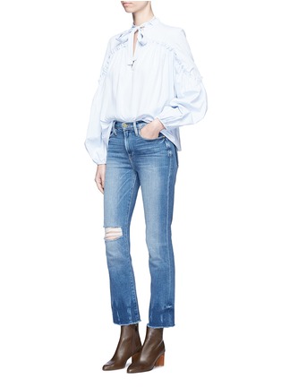 Figure View - Click To Enlarge - FRAME - 'Le High Straight' fade cuff jeans