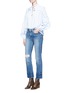 Figure View - Click To Enlarge - FRAME - 'Le High Straight' fade cuff jeans