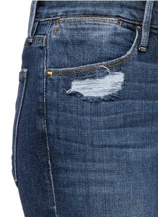 Detail View - Click To Enlarge - FRAME - Ripped cropped denim pants