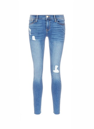 Main View - Click To Enlarge - FRAME - 'Le Skinny de Jeanne' distressed jeans