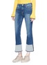 Front View - Click To Enlarge - FRAME - 'Le Crop Mini Boot' reversed cuff jeans