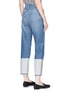 Back View - Click To Enlarge - FRAME - 'Le Original' reversed cuff cropped straight leg jeans