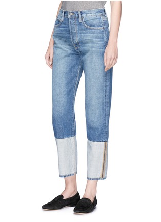 Front View - Click To Enlarge - FRAME - 'Le Original' reversed cuff cropped straight leg jeans