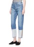 Front View - Click To Enlarge - FRAME - 'Le Original' reversed cuff cropped straight leg jeans