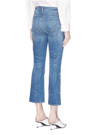 Back View - Click To Enlarge - J BRAND - 'Selena' paint splatter cropped flared jeans